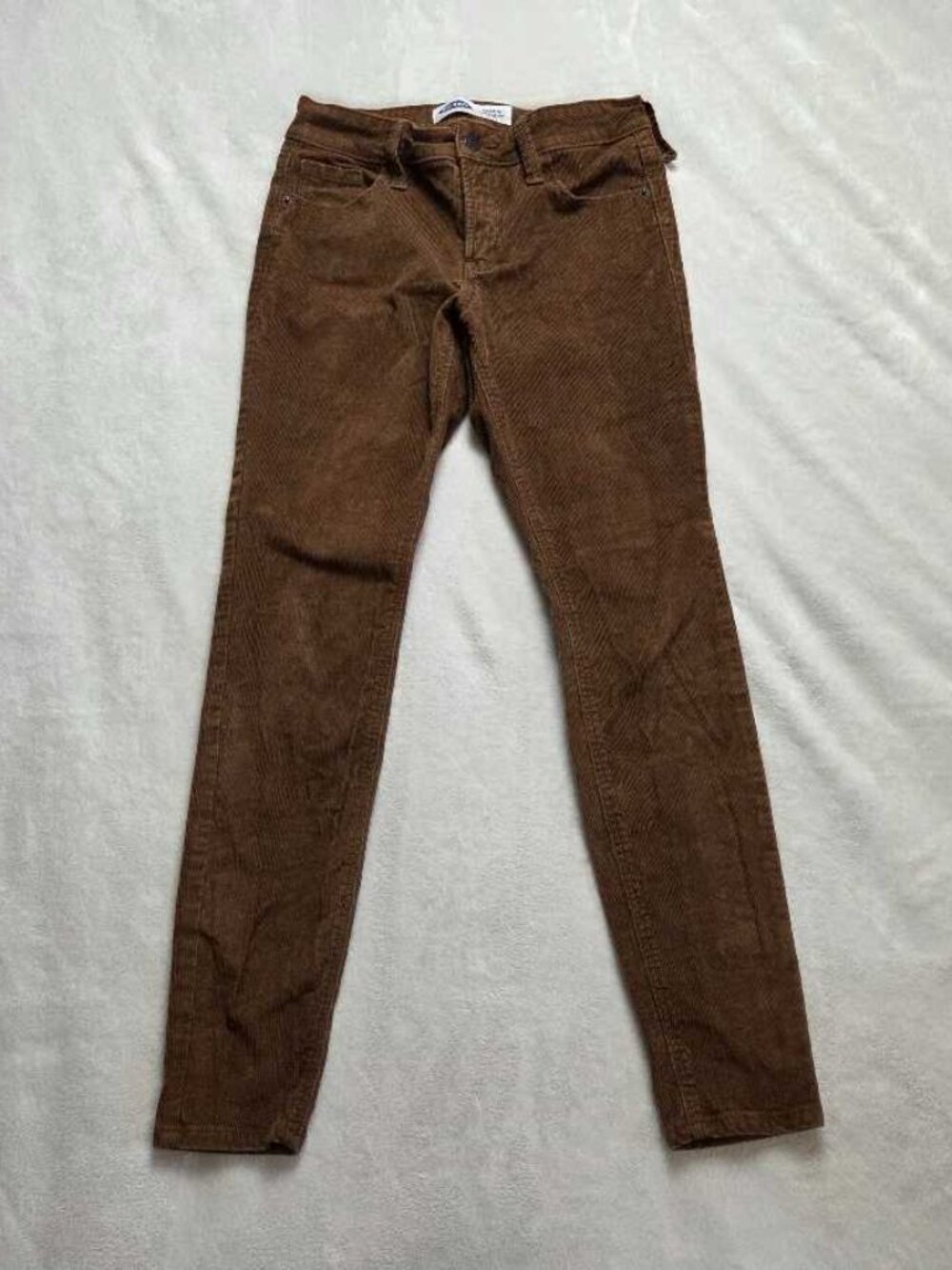 0 Petite Old Navy Rockstar super skinny corduroy mid-rise pants in brown 0P